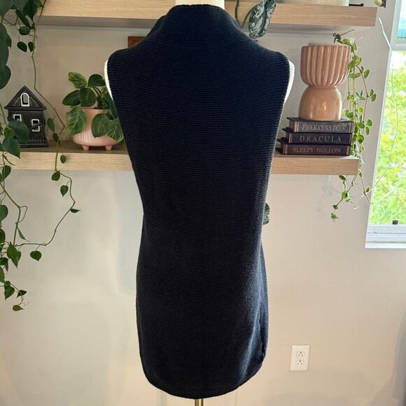 Free People Cowl Neck Sleeveless Sweater Mini Dress Black XS Knit Fall Winter - Picture 2 of 7